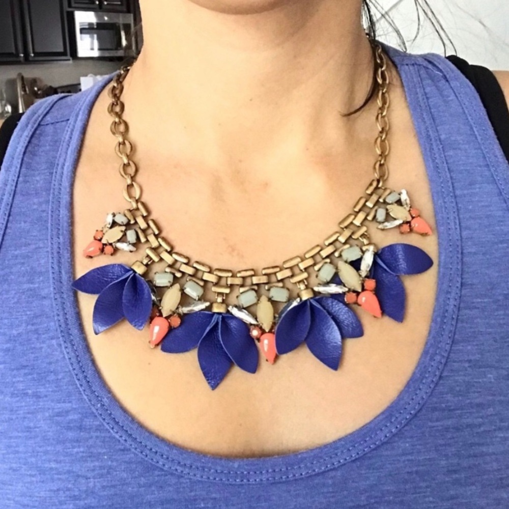 Stella & Dot | Gorgeous GOLD Cobalt Blue & Bright Orange Leather Melia N… - Picture 4 of 8